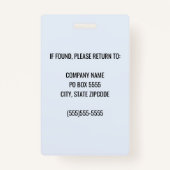 Blue Corporate Logo Medewerker Fotobadge Badge (Achterkant)