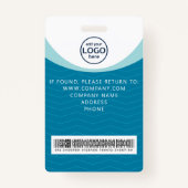 Blue Corporate Visitor Pass ID Barcode Badge (Achterkant)