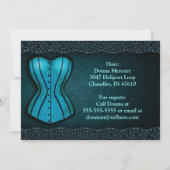 Blue Corset Lingerie Bruids Douche Uitnodiging (Achterkant)