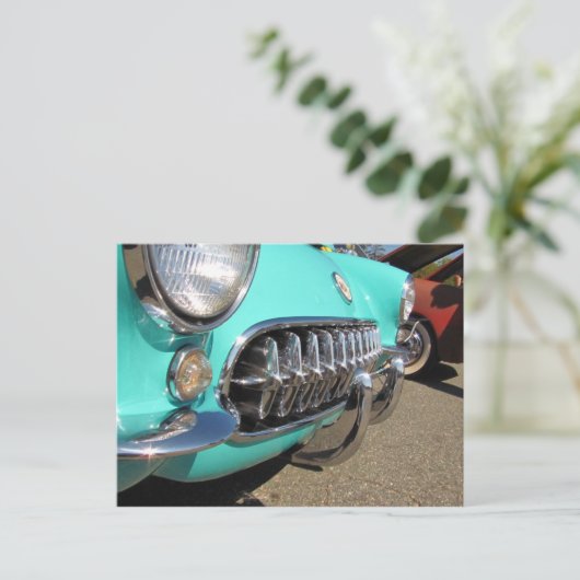 Blue Corvette ~ briefkaart (Staand voorkant)