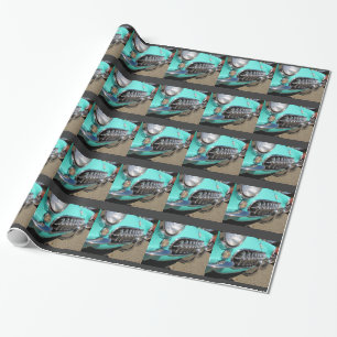 Blue Corvette ~ Wrapping paper Cadeaupapier