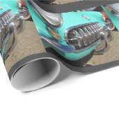 Blue Corvette ~ Wrapping paper Cadeaupapier (Rol Hoek)