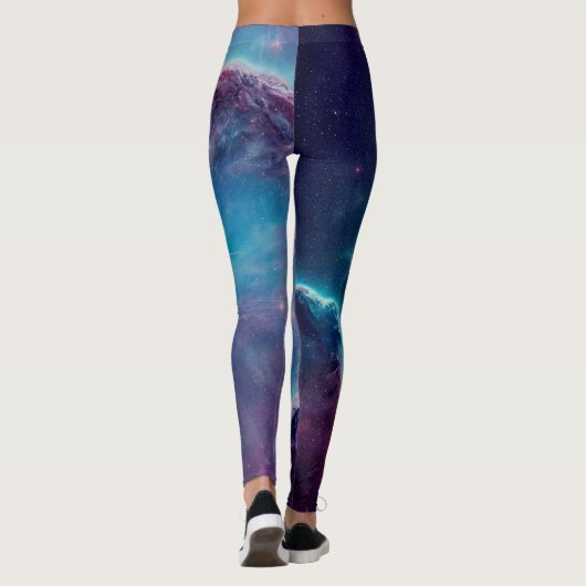 Blue Cosmic Nebula Universe Leggings (Achterkant)