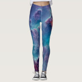 Blue Cosmic Nebula Universe Leggings (Voorkant)