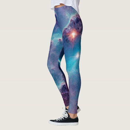 Blue Cosmic Nebula Universe Leggings (Links)