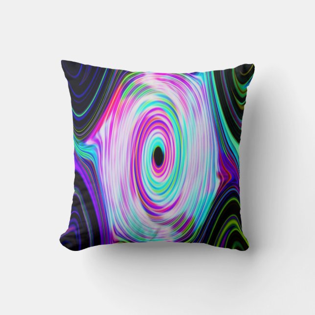 Blue Cosmic Rays 5 Swirl Pillow Kussen (Voorkant)