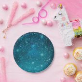 Blue Cosmic Spacey Starry Sky Stars Papieren Bordje (Feest)