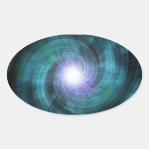 Blue Cosmic Twirl Ovale Sticker