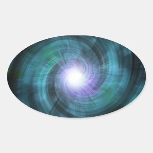 Blue Cosmic Twirl Ovale Sticker (Voorkant)
