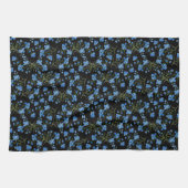 Blue Cosmos Flowers Theedoek (Horizontaal)
