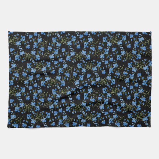 Blue Cosmos Flowers Theedoek (Horizontaal)