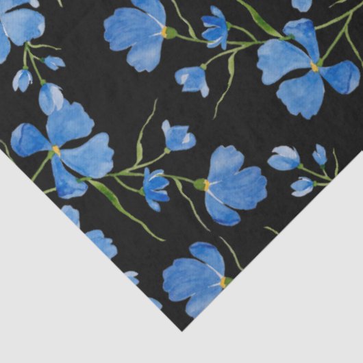 Blue Cosmos Flowers Tissuepapier (Detail)