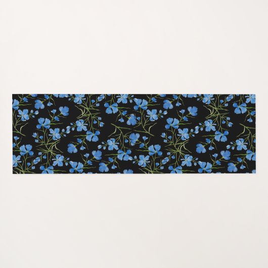 Blue Cosmos Flowers Yogamat (Achterkant (horizontaal))