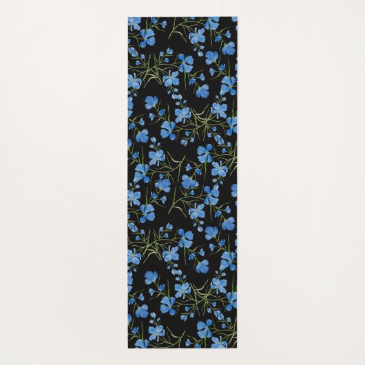 Blue Cosmos Flowers Yogamat (Achterkant)