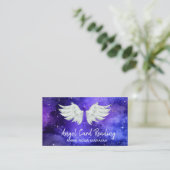 *~* Blue Cosmos Stars Galaxy Angel Wing Universe B Visitekaartje (Staand voorkant)