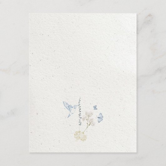 Blue Cotswolds Faux handgemaakt papier details bru Informatiekaartje (Achterkant)