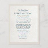 Blue Cotswolds Faux handgemaakt papier details bru Informatiekaartje (Voorkant)