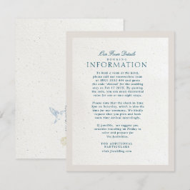 Blue Cotswolds Faux handgemaakt papier details bru Informatiekaartje