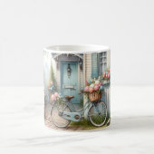 Blue Cottage Bike met Spring Flower Basket Koffiemok (Center)