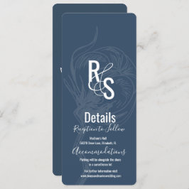 Blue Cotton Planten Line Art Wedding Details Kaart