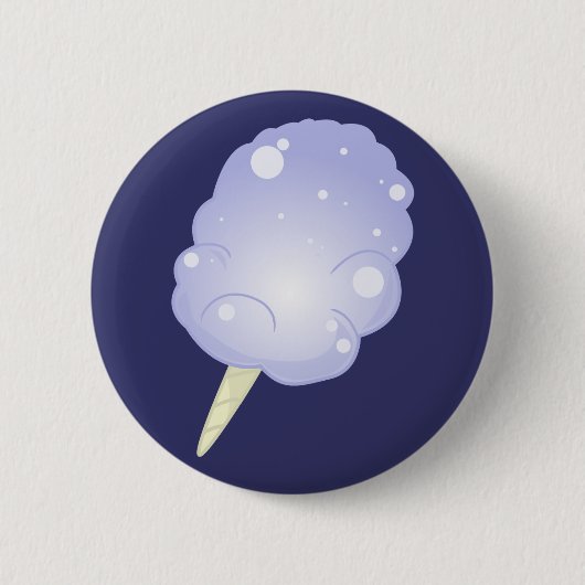 Blue Cotton Snoep Ronde Button 5,7 Cm (Voorkant)