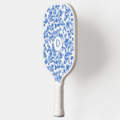 Blue Country Floral Monogram  Pickleball Paddle (Links)