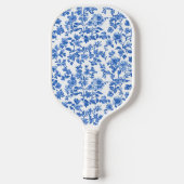 Blue Country Floral Monogram  Pickleball Paddle (Achterkant)