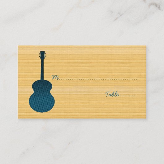 Blue Country Guitar Place Card Plaatskaartje (Voorkant)