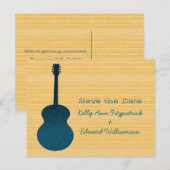 Blue Country Guitar Save the Date Briefkaart (Voorkant / Achterkant)