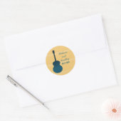 Blue Country Guitar Wedding Stickers (Envelop)