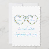 Blue  country Heart Script Weddenschap Save The Date (Voorkant)