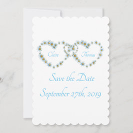 Blue country Heart Script Weddenschap Save The Date