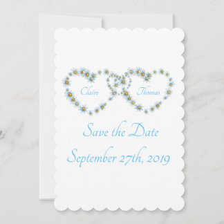 Blue country Heart Script Weddenschap Save The Date