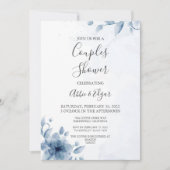 Blue Couples Bridal Shower Invitation Sjabloon Kaart (Voorkant)