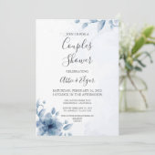 Blue Couples Bridal Shower Invitation Sjabloon Kaart (Staand voorkant)