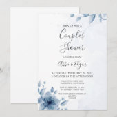 Blue Couples Bridal Shower Invitation Sjabloon Kaart (Voorkant / Achterkant)
