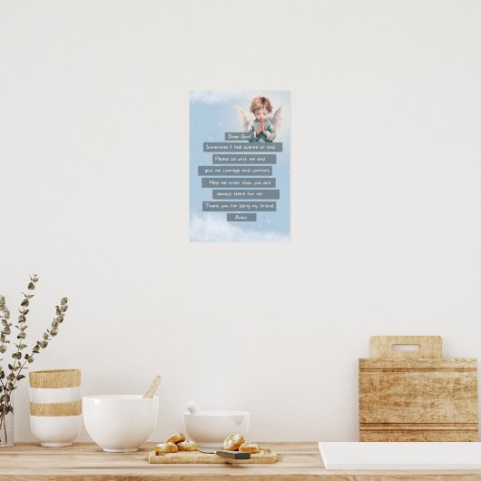 Blue Courage Kindergebed Poster (Keuken)
