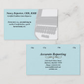 Blue Court Reporter Steno Machine Visitekaartjes (Voorkant / Achterkant)
