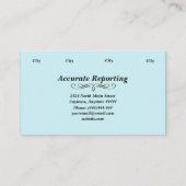 Blue Court Reporter Steno Machine Visitekaartjes (Achterkant)