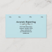 Blue Court Reporter Steno Machine Visitekaartjes (Achterkant)