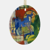 Blue Cow, 1914 (tempera op papier) Keramisch Ornament (Rechts)