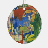 Blue Cow, 1914 (tempera op papier) Keramisch Ornament (Links)