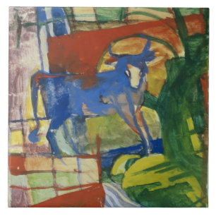 Blue Cow, 1914 (tempera op papier) Tegeltje