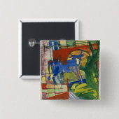 Blue Cow, 1914 (tempera op papier) Vierkante Button 5,1 Cm (Voorkant /achterkant)