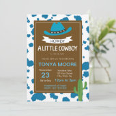 Blue Cowboy Baby shower Kaart (Staand voorkant)