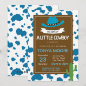 Blue Cowboy Baby shower Kaart (Voorkant / Achterkant)