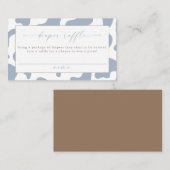 Blue Cowboy Cow Print Diaper Raffle Ticket (Voorkant / Achterkant)