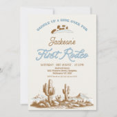  Blue Cowboy eerste Rodeo 1e verjaardag Kaart (Voorkant)