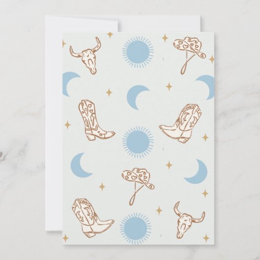  Blue Cowboy eerste Rodeo 1e verjaardag Kaart (Achterkant)