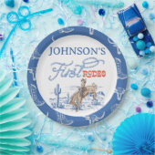  Blue Cowboy eerste Rodeo 1e verjaardag Papieren Bordje (Feest)